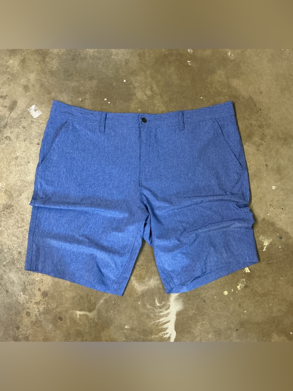 CoolKeep Stretch Performance Heather Blue Athletic Shorts Men’s Plus Size